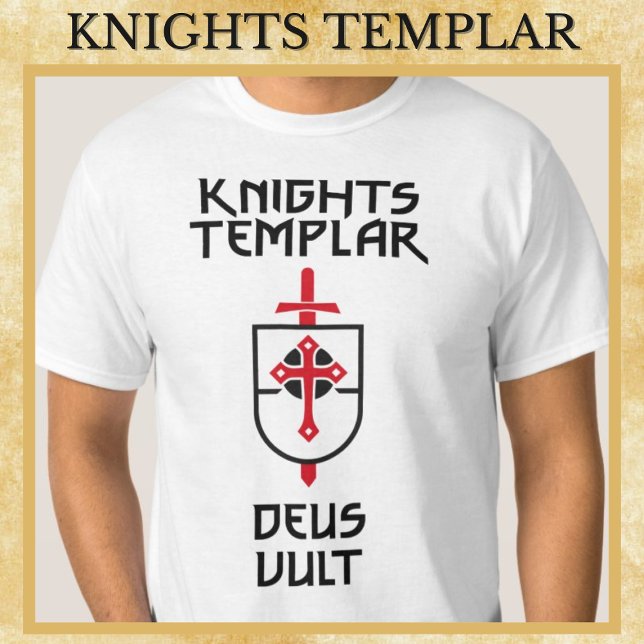 Camiseta Cavaleiros Templários Estilo Medieval DEUS VULT Tr (Criador carregado)