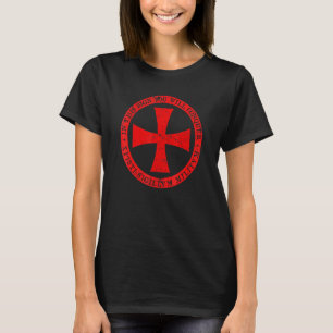 Camiseta Cavaleiros Templários Maltês Cross Shield Medieval