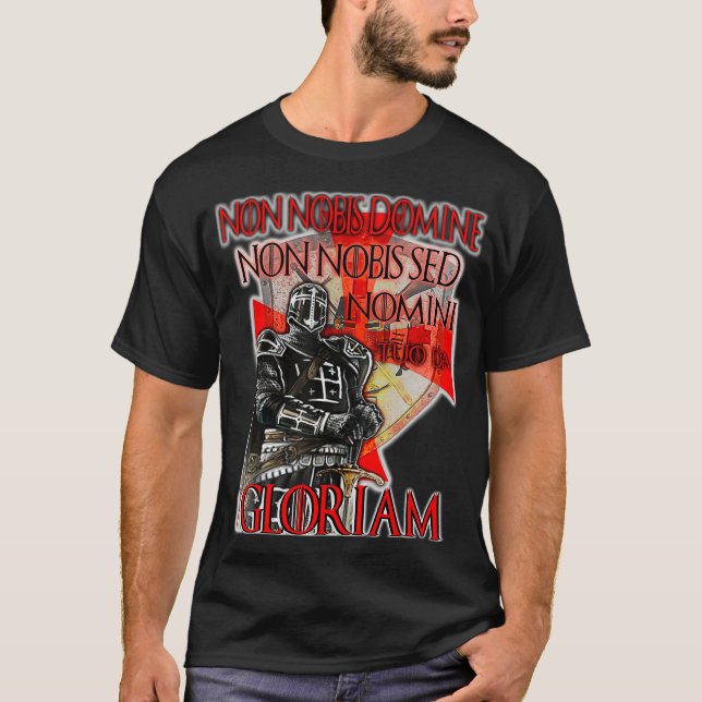 Camiseta Cavaleiros Templários Não Nobis Gloriam Crusader C (Frente)