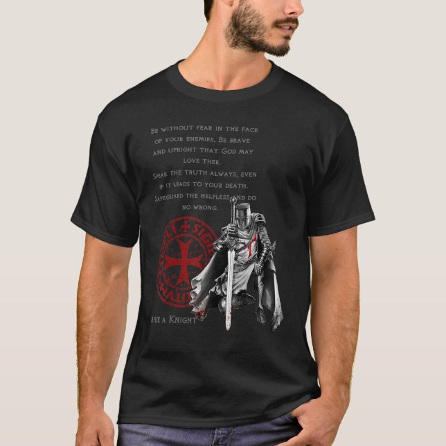 Camiseta Cavaleiros Templários Soldados Cristãos Cruzados (Frente)