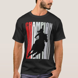 Camiseta Cavalgada Campeã de Barril de Cavalgar Vaca Vermel