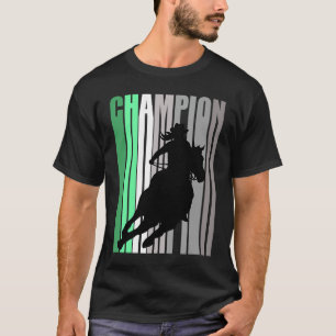 Camiseta Cavalgada de Barril de Caubói Retrô Campeã