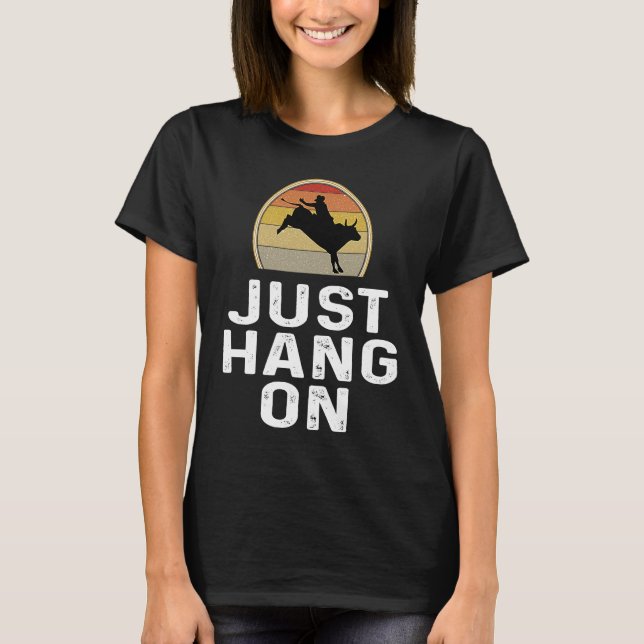 Camiseta Cavalgada de Touro  Cavaleiro de Rodeio   Só Segur (Frente)