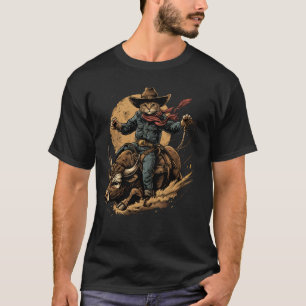 Camiseta Cavalgada de Touro de Rodeio Masculino, Feminino e