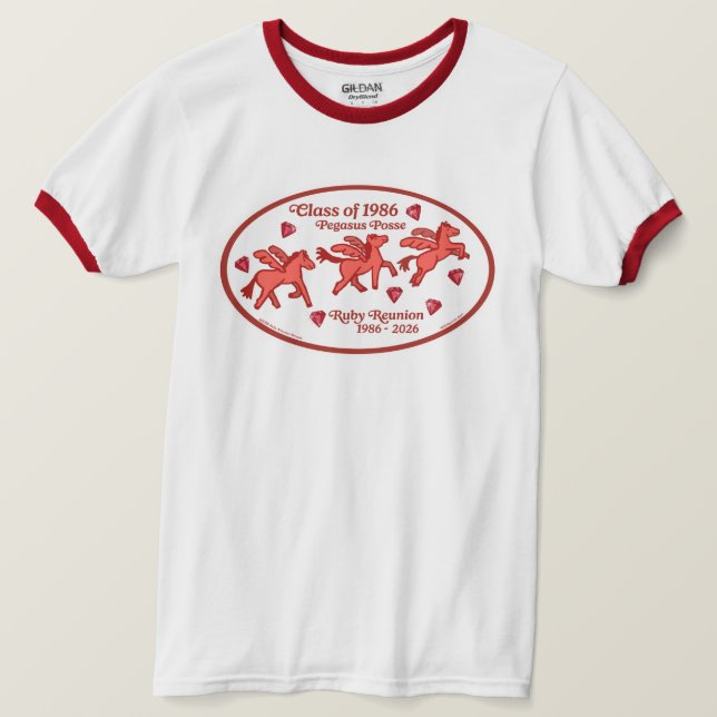 Camiseta Cavalgada do Pégaso Rubi Reencontro Sino (Frente do Design)