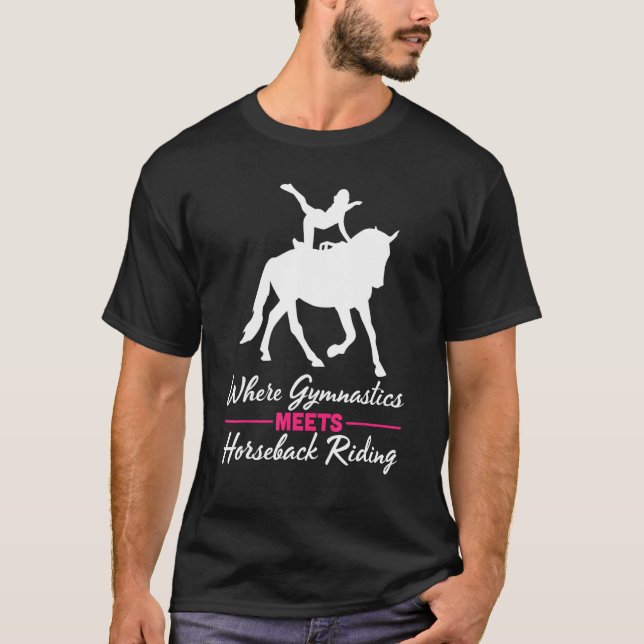 Camiseta Cavalgada em Trampolim para Meninas que Praticam G (Frente)