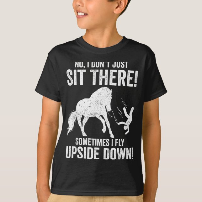Camiseta Cavalgada Equestre Engraçada Saltando Ide Para Bai (Frente)