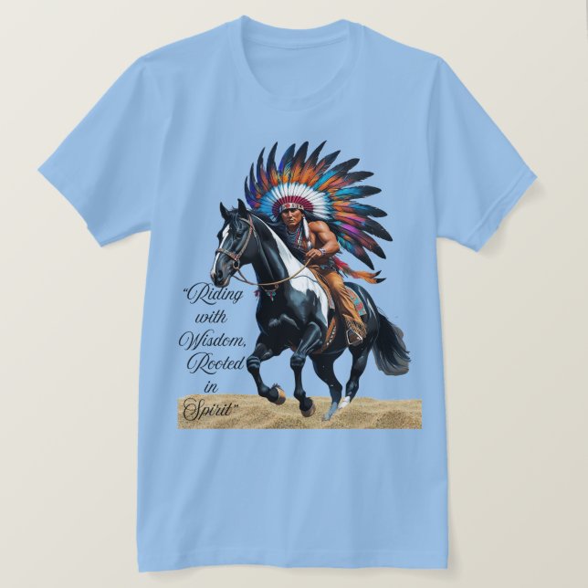 Camiseta Cavalgando com Sabedoria, Enraizado em Espírito” (Frente do Design)