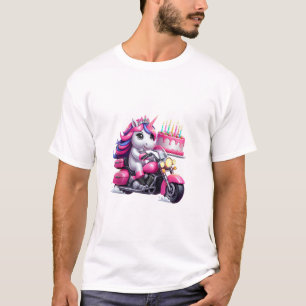Camiseta Cavalgando Um Unicórnio Em Uma Motocicleta Meninos
