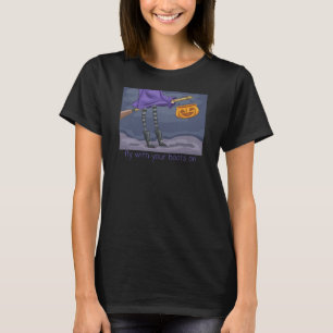 Camiseta Cavalgue com as botas calçadas
