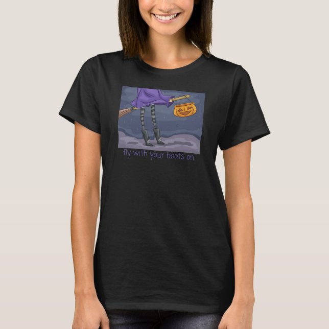 Camiseta Cavalgue com as botas calçadas (Frente)