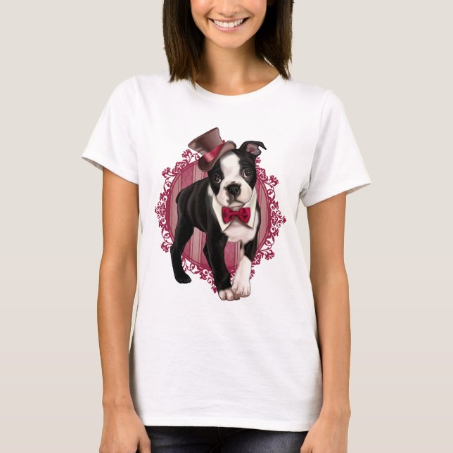 Camiseta Cavalheiro Boston Terrier (Frente)