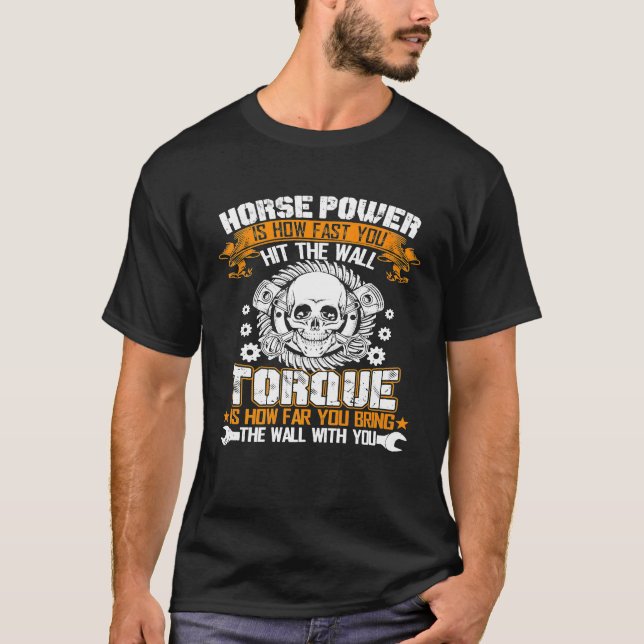 Camiseta Cavalheiro Cavalo Potência Torque Homens (Frente)