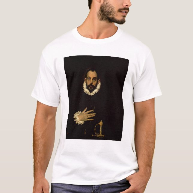 Camiseta Cavalheiro com sua mão em sua caixa, c.1580 (Frente)