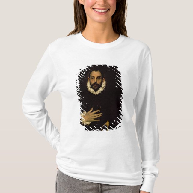 Camiseta Cavalheiro com sua mão em sua caixa, c.1580 (Frente)