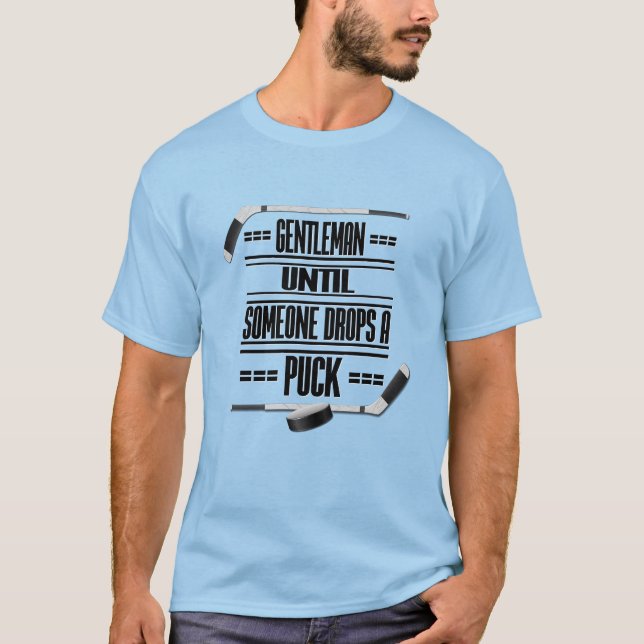 Camiseta Cavalheiro Humor de Hóquei em Gelo (Frente)