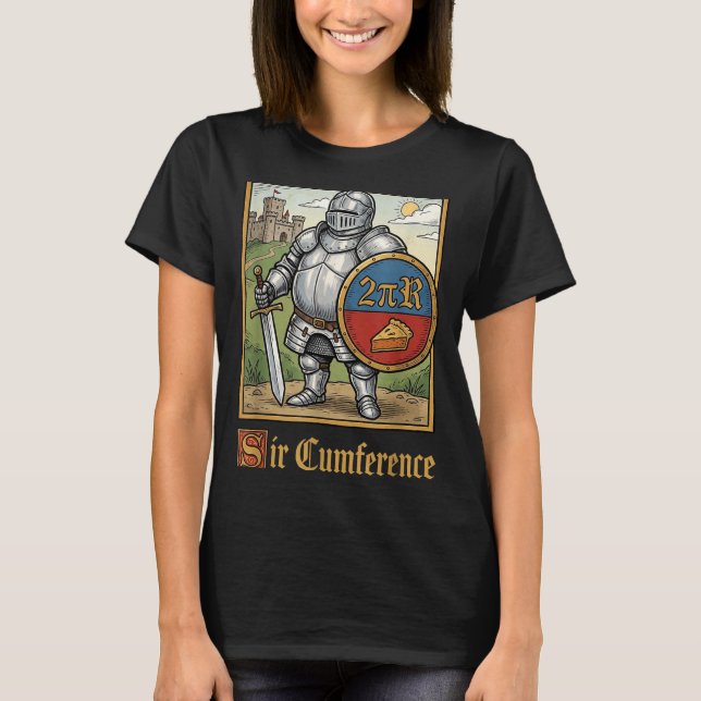 Camiseta Cavalheiro Medieval Sir Cumference Engraçado Fofo (Frente)