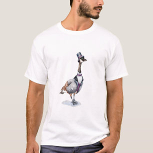 Camiseta Cavalheiro vitoriano ganso em um chapéu