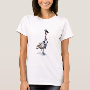 Camiseta Cavalheiro vitoriano ganso num chapéu alto