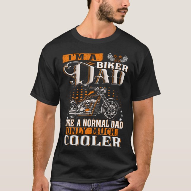 Camiseta Cavalheiros Engraçado - Sou um Pai Biker dizendo m (Frente)