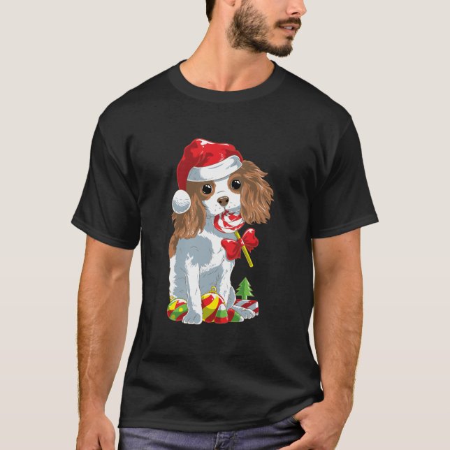 Camiseta Cavalier Cavalier Rei Charles Spaniel Natal (Frente)