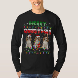 Camiseta Cavalier Charles Spaniel Christmas Lights Dog