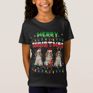 Camiseta Cavalier Charles Spaniel Christmas Lights Dog