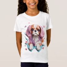 Cavalier King Charles Flowers Papel Cortando Arte