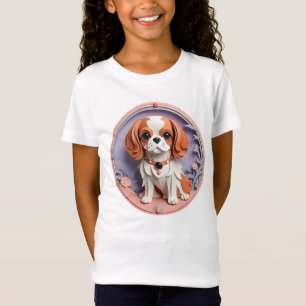 Camiseta Cavalier King Charles Purple Pastel Cutando Papel