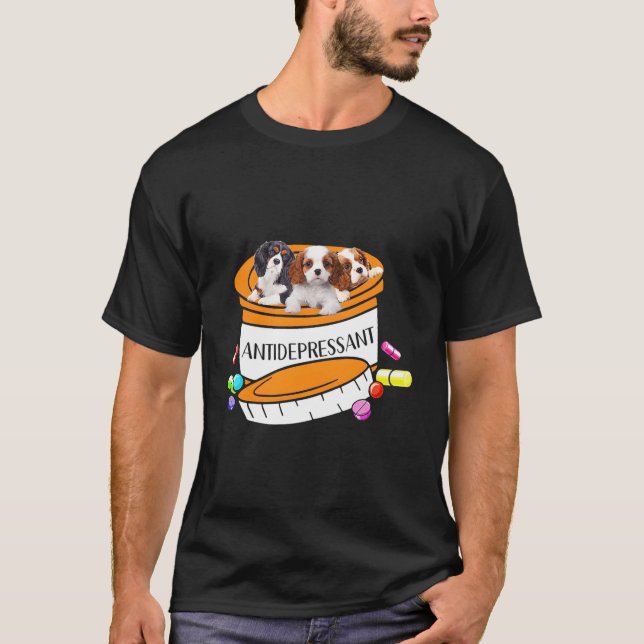 Camiseta Cavalier King Charles Spaniel Antidepressivo (Frente)