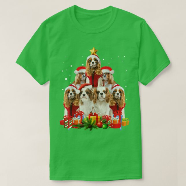 Camiseta Cavalier King Charles Spaniel Árvore de Natal Nata (Frente do Design)