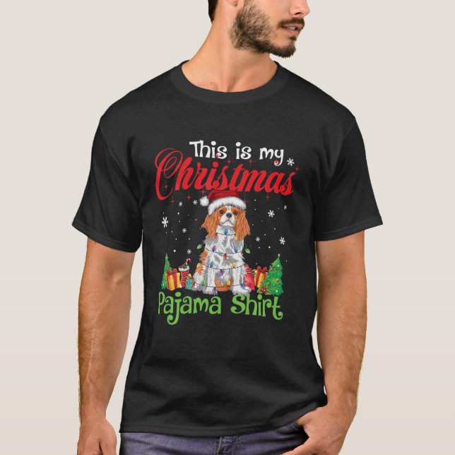 Camiseta Cavalier King Charles Spaniel Christmas Pajama Dog (Frente)
