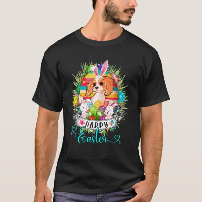 Camiseta Cavalier King Charles Spaniel Dog Em Ovos De Pásco (Frente)