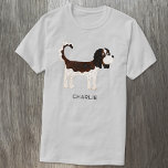 Camiseta Cavalier King Charles Spaniel Dog Personalizado<br><div class="desc">Design de cão do Cavaleiro Rei Charles Spaniel,  um Tricolor bonito e cavalheiro,  para amantes de os animais. Arte original de Nic Squirrell. Altere o nome ou texto a ser personalizado.</div>