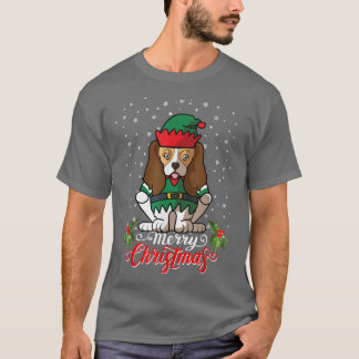 Camiseta Cavalier King Charles Spaniel Dog saúda Feliz Chr