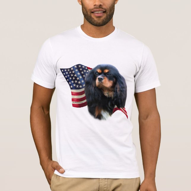 Camiseta Cavalier King Charles Spaniel Flag (Frente)