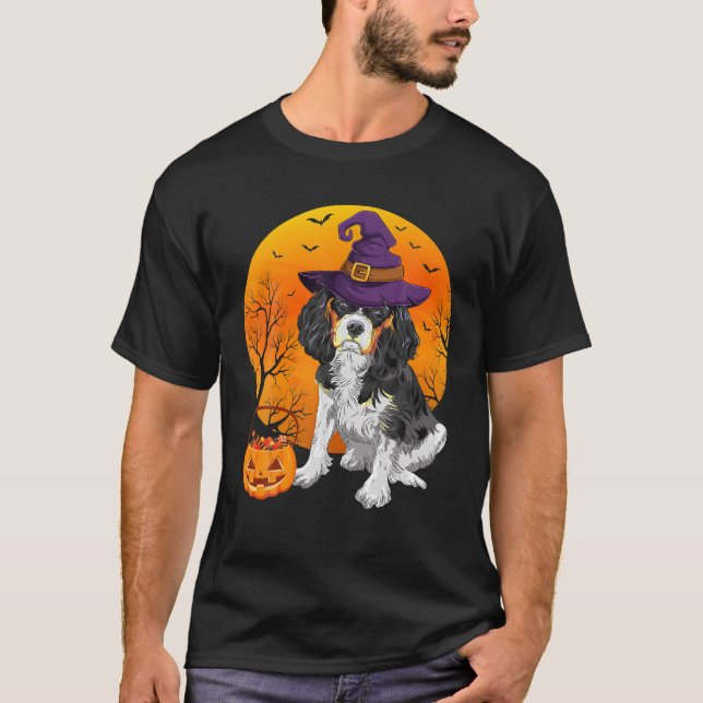 Camiseta Cavalier King Charles Spaniel Halloween Withat (Frente)