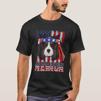 Camiseta Cavalier King Charles Spaniel Merica 4 de julho D