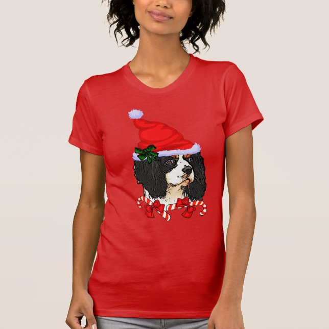 Camiseta Cavalier King Charles Spaniel Natal (Frente)
