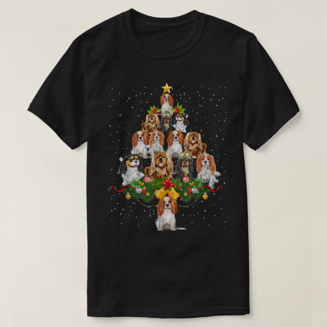 Camiseta Cavalier King Charles Spaniel natalício mas l (Frente do Design)