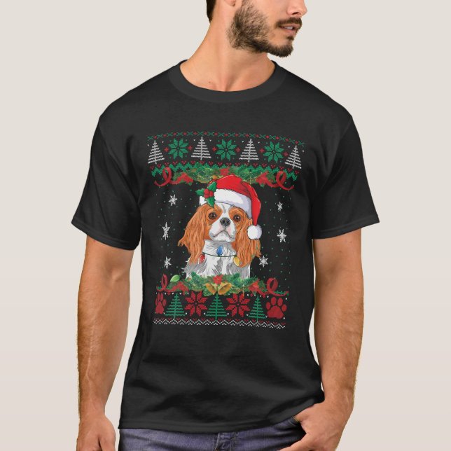 Camiseta Cavalier King Charles Spaniel Papais noeis de Nata (Frente)