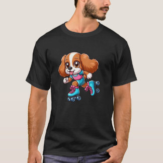 Camiseta Cavalier King Charles Spaniel Patinação no Rolo En