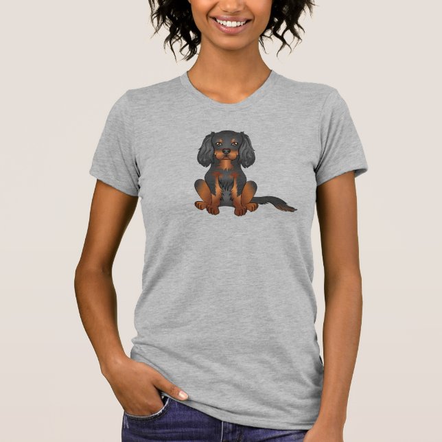 Camiseta Cavalier King Charles Spaniel preto e fogo (Frente)