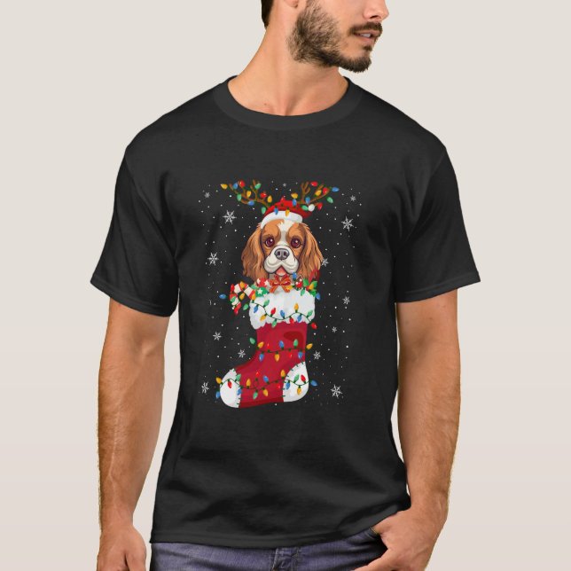 Camiseta Cavalier King Charles Spaniel Puppy Dog Em Meias X (Frente)