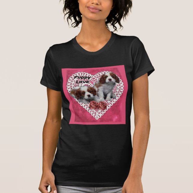 Camiseta Cavalier King Charles Spaniel Puppy Love (Frente)