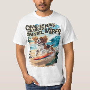 Camiseta Cavalier King Charles Spaniel Surfing