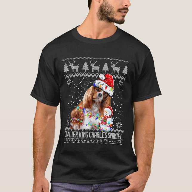 Camiseta Cavalier King Charles Spaniel Ugly Christmas Sweat (Frente)