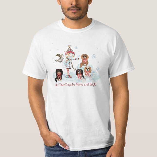 Camiseta Cavalier King Charles Spaniel Winter Scene  (Frente)