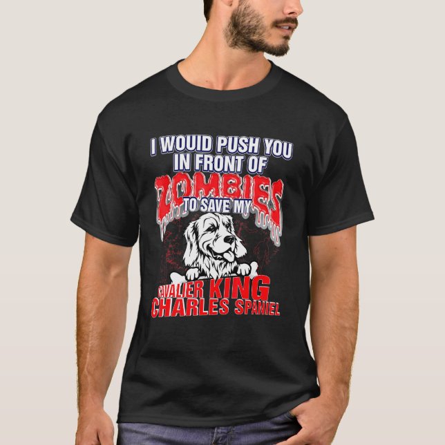 Camiseta Cavalier King Charles Spaniel Zombies Halloween (Frente)