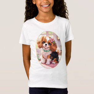 Camiseta Cavalier King da xícara de chá cottagecore